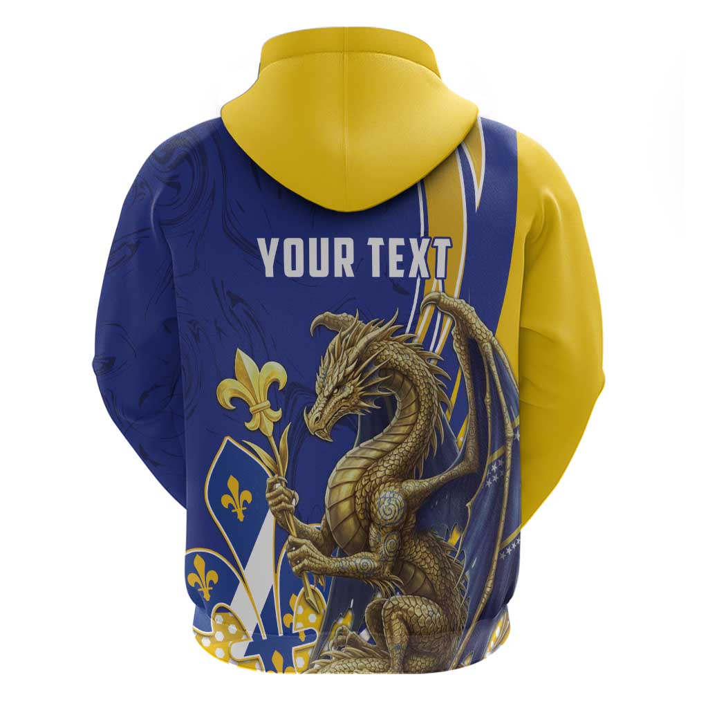 Bosnia and Herzegovina Independence Day Personalized Hoodie Medieval Dragon Fleur-de-Lis Patriotic