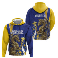 Bosnia and Herzegovina Independence Day Personalized Hoodie Medieval Dragon Fleur-de-Lis Patriotic