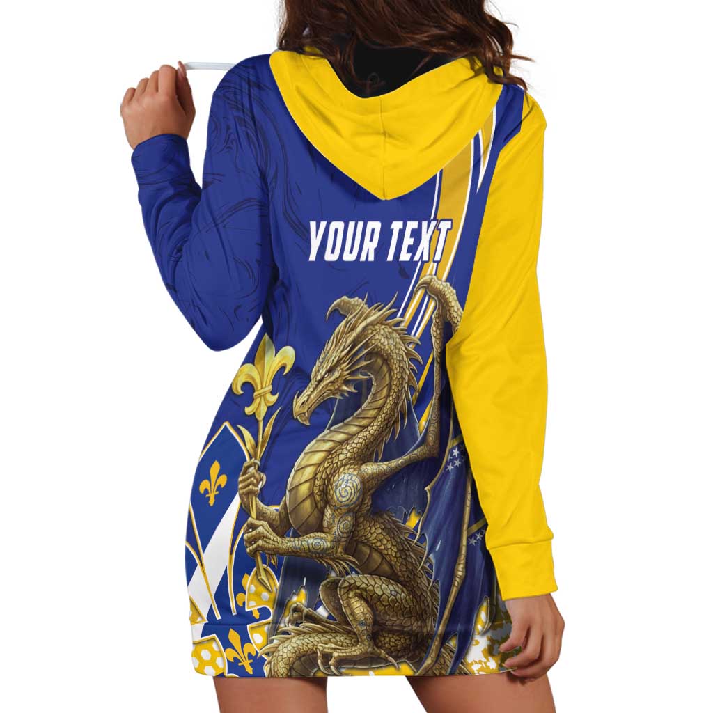 Bosnia and Herzegovina Independence Day Personalized Hoodie Dress Medieval Dragon Fleur-de-Lis Patriotic