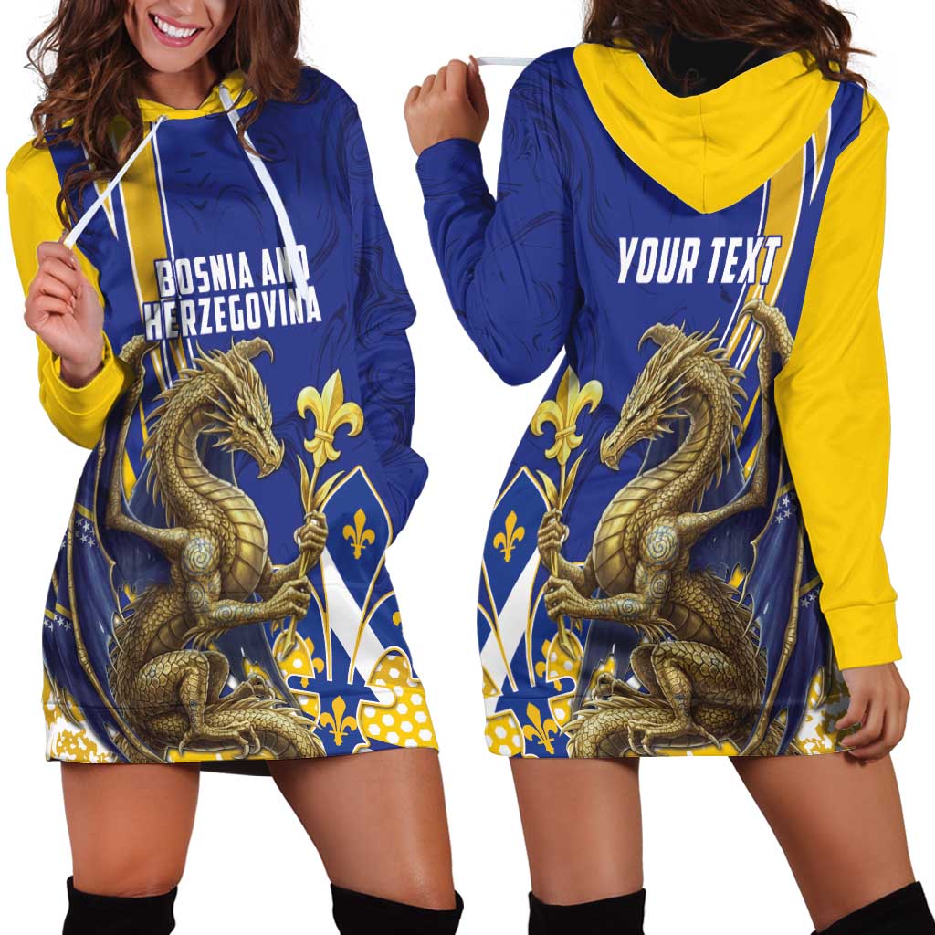 Bosnia and Herzegovina Independence Day Personalized Hoodie Dress Medieval Dragon Fleur-de-Lis Patriotic