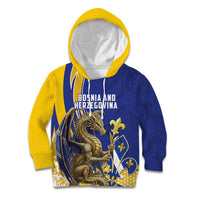 Bosnia and Herzegovina Independence Day Personalized Kid Hoodie Medieval Dragon Fleur-de-Lis Patriotic