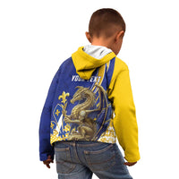 Bosnia and Herzegovina Independence Day Personalized Kid Hoodie Medieval Dragon Fleur-de-Lis Patriotic
