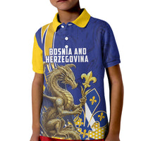 Bosnia and Herzegovina Independence Day Personalized Kid Polo Shirt Medieval Dragon Fleur-de-Lis Patriotic