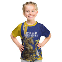 Bosnia and Herzegovina Independence Day Personalized Kid T Shirt Medieval Dragon Fleur-de-Lis Patriotic