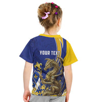 Bosnia and Herzegovina Independence Day Personalized Kid T Shirt Medieval Dragon Fleur-de-Lis Patriotic