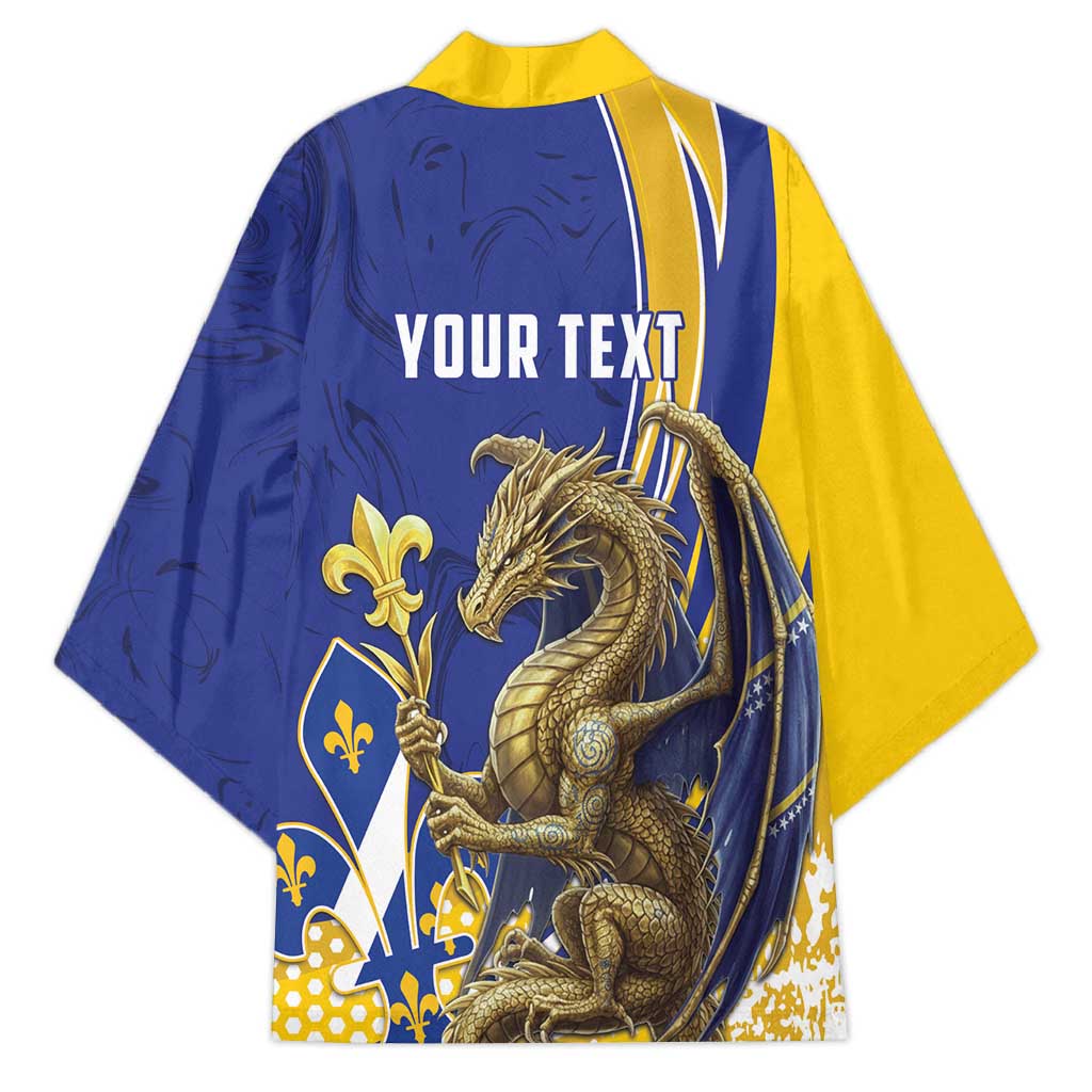 Bosnia and Herzegovina Independence Day Personalized Kimono Medieval Dragon Fleur-de-Lis Patriotic