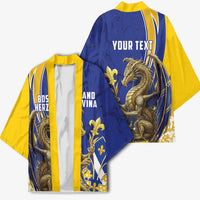 Bosnia and Herzegovina Independence Day Personalized Kimono Medieval Dragon Fleur-de-Lis Patriotic