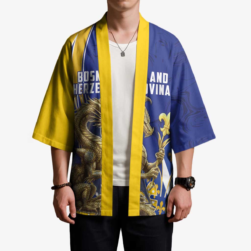 Bosnia and Herzegovina Independence Day Personalized Kimono Medieval Dragon Fleur-de-Lis Patriotic