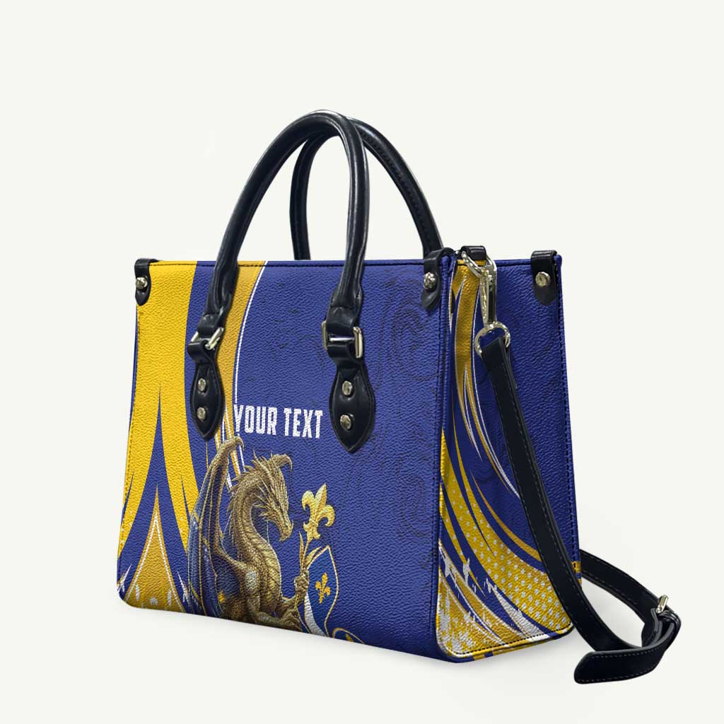 Bosnia and Herzegovina Independence Day Personalized Leather Bag Medieval Dragon Fleur-de-Lis Patriotic