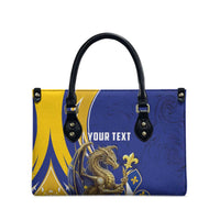 Bosnia and Herzegovina Independence Day Personalized Leather Bag Medieval Dragon Fleur-de-Lis Patriotic
