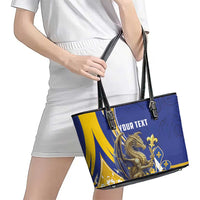 Bosnia and Herzegovina Independence Day Personalized Leather Tote Bag Medieval Dragon Fleur-de-Lis Patriotic