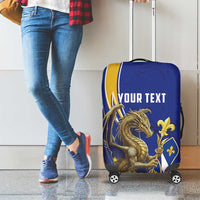 Bosnia and Herzegovina Independence Day Personalized Luggage Cover Medieval Dragon Fleur-de-Lis Patriotic