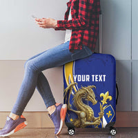 Bosnia and Herzegovina Independence Day Personalized Luggage Cover Medieval Dragon Fleur-de-Lis Patriotic