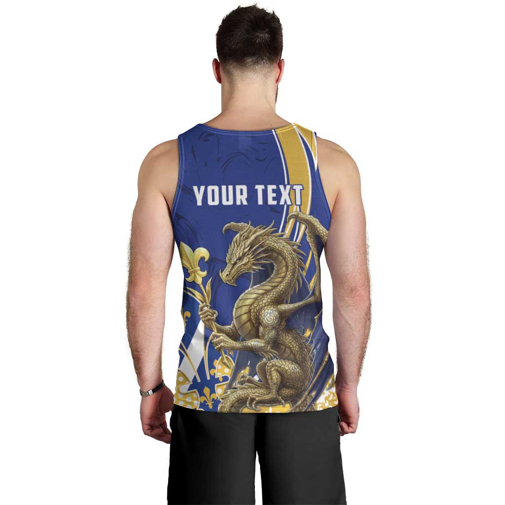 Bosnia and Herzegovina Independence Day Personalized Men Tank Top Medieval Dragon Fleur-de-Lis Patriotic