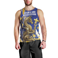 Bosnia and Herzegovina Independence Day Personalized Men Tank Top Medieval Dragon Fleur-de-Lis Patriotic