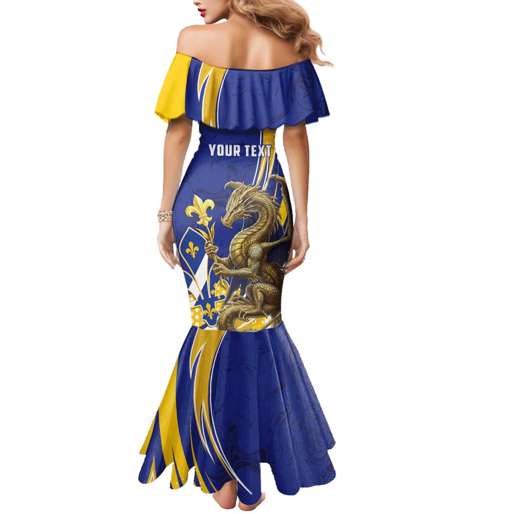 Bosnia and Herzegovina Independence Day Personalized Mermaid Dress Medieval Dragon Fleur-de-Lis Patriotic