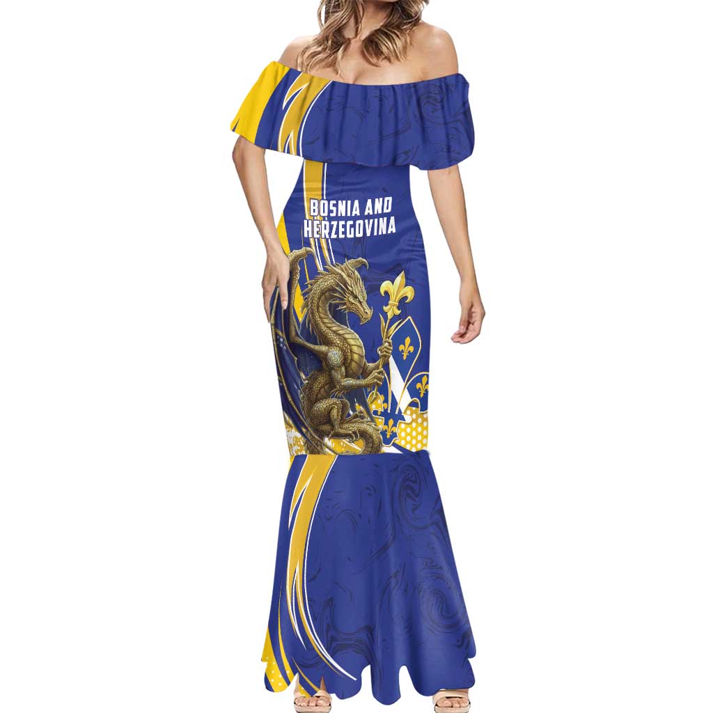 Bosnia and Herzegovina Independence Day Personalized Mermaid Dress Medieval Dragon Fleur-de-Lis Patriotic
