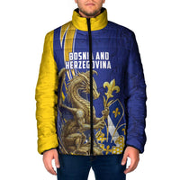 Bosnia and Herzegovina Independence Day Personalized Padded Jacket Medieval Dragon Fleur-de-Lis Patriotic