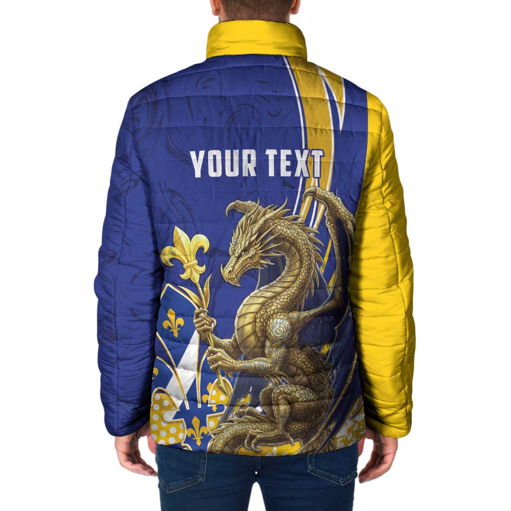 Bosnia and Herzegovina Independence Day Personalized Padded Jacket Medieval Dragon Fleur-de-Lis Patriotic