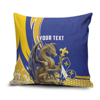 Bosnia and Herzegovina Independence Day Personalized Pillow Cover Medieval Dragon Fleur-de-Lis Patriotic