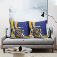 Bosnia and Herzegovina Independence Day Personalized Pillow Cover Medieval Dragon Fleur-de-Lis Patriotic