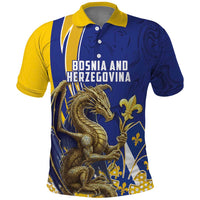 Bosnia and Herzegovina Independence Day Personalized Polo Shirt Medieval Dragon Fleur-de-Lis Patriotic