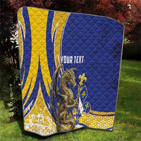 Bosnia and Herzegovina Independence Day Personalized Quilt Medieval Dragon Fleur-de-Lis Patriotic