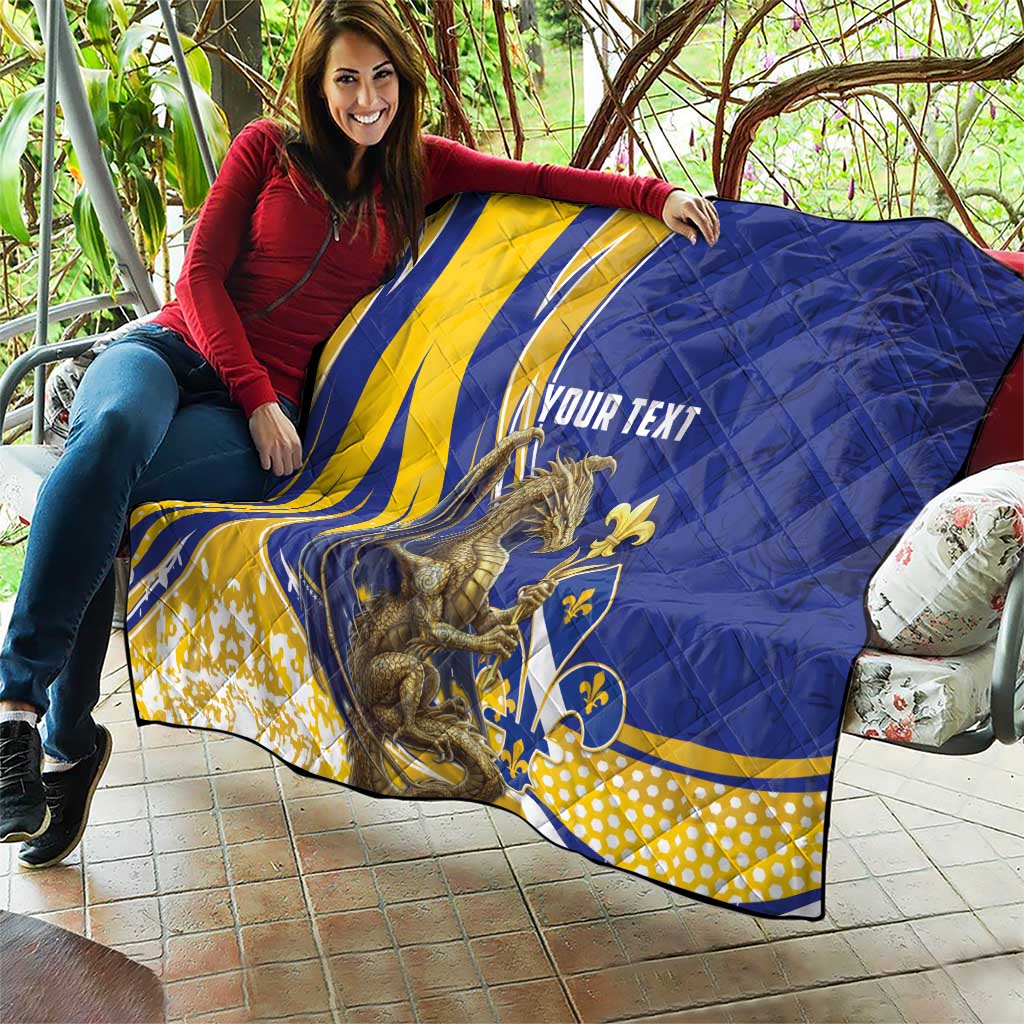 Bosnia and Herzegovina Independence Day Personalized Quilt Medieval Dragon Fleur-de-Lis Patriotic