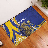 Bosnia and Herzegovina Independence Day Personalized Rubber Doormat Medieval Dragon Fleur-de-Lis Patriotic