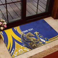 Bosnia and Herzegovina Independence Day Personalized Rubber Doormat Medieval Dragon Fleur-de-Lis Patriotic