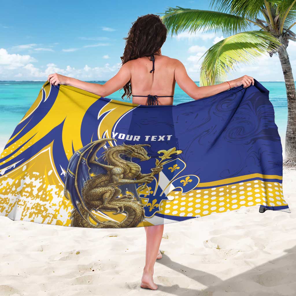 Bosnia and Herzegovina Independence Day Personalized Sarong Medieval Dragon Fleur-de-Lis Patriotic