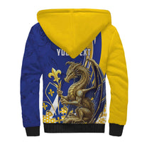 Bosnia and Herzegovina Independence Day Personalized Sherpa Hoodie Medieval Dragon Fleur-de-Lis Patriotic