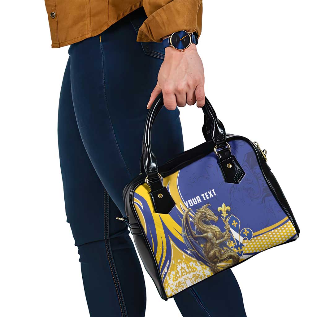 Bosnia and Herzegovina Independence Day Personalized Shoulder Handbag Medieval Dragon Fleur-de-Lis Patriotic