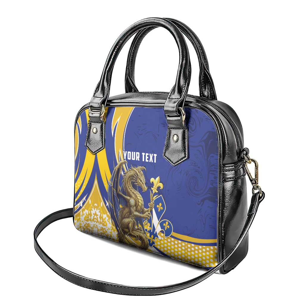 Bosnia and Herzegovina Independence Day Personalized Shoulder Handbag Medieval Dragon Fleur-de-Lis Patriotic