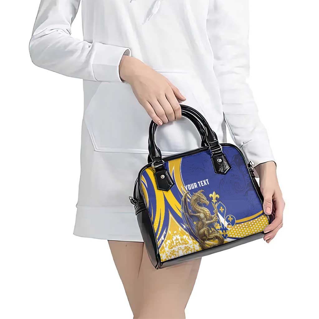 Bosnia and Herzegovina Independence Day Personalized Shoulder Handbag Medieval Dragon Fleur-de-Lis Patriotic