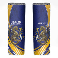 Bosnia and Herzegovina Independence Day Personalized Skinny Tumbler Medieval Dragon Fleur-de-Lis Patriotic