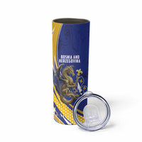 Bosnia and Herzegovina Independence Day Personalized Skinny Tumbler Medieval Dragon Fleur-de-Lis Patriotic