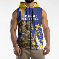 Bosnia and Herzegovina Independence Day Personalized Sleeveless Zip Hoodie Medieval Dragon Fleur-de-Lis Patriotic