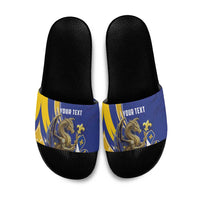 Bosnia and Herzegovina Independence Day Personalized Slide Sandals Medieval Dragon Fleur-de-Lis Patriotic
