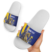 Bosnia and Herzegovina Independence Day Personalized Slide Sandals Medieval Dragon Fleur-de-Lis Patriotic