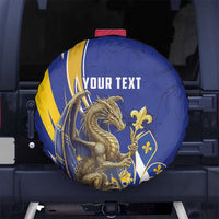Bosnia and Herzegovina Independence Day Personalized Spare Tire Cover Medieval Dragon Fleur-de-Lis Patriotic