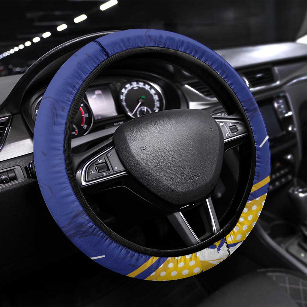Bosnia and Herzegovina Independence Day Steering Wheel Cover Medieval Dragon Fleur-de-Lis Patriotic