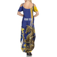 Bosnia and Herzegovina Independence Day Personalized Summer Maxi Dress Medieval Dragon Fleur-de-Lis Patriotic