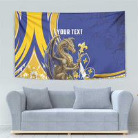 Bosnia and Herzegovina Independence Day Personalized Tapestry Medieval Dragon Fleur-de-Lis Patriotic