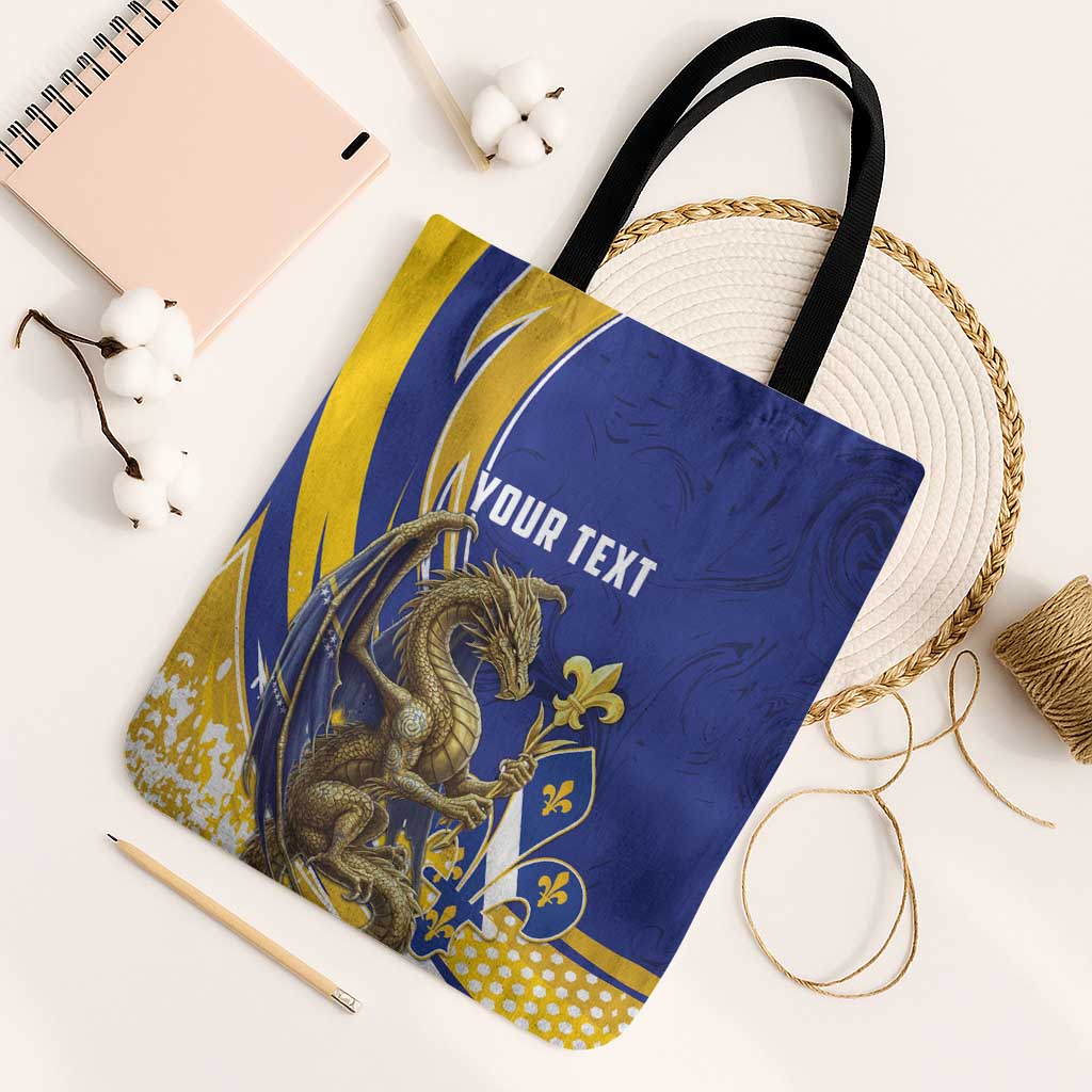 Bosnia and Herzegovina Independence Day Personalized Tote Bag Medieval Dragon Fleur-de-Lis Patriotic