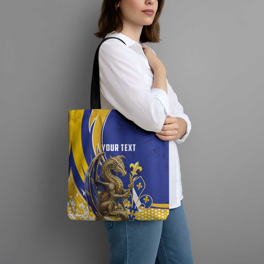 Bosnia and Herzegovina Independence Day Personalized Tote Bag Medieval Dragon Fleur-de-Lis Patriotic