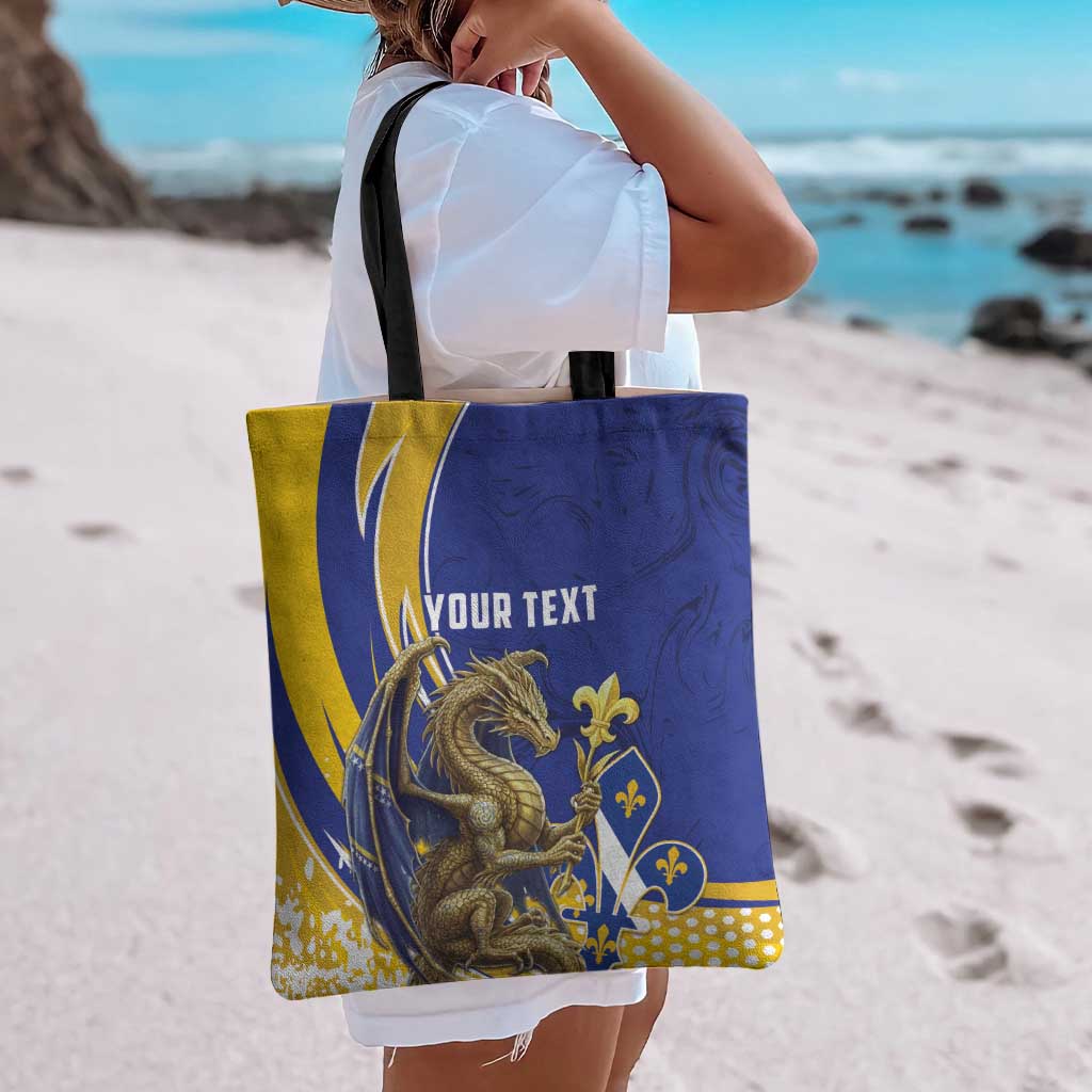 Bosnia and Herzegovina Independence Day Personalized Tote Bag Medieval Dragon Fleur-de-Lis Patriotic