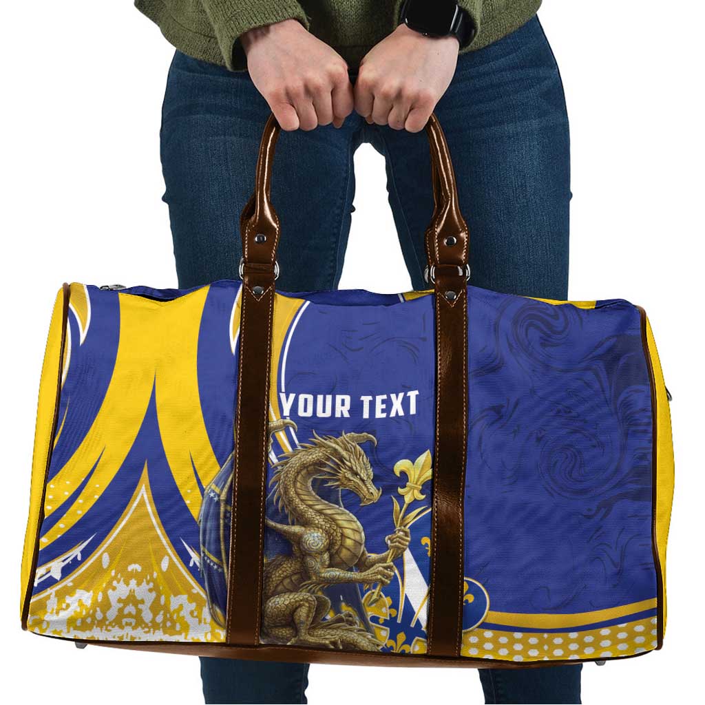 Bosnia and Herzegovina Independence Day Personalized Travel Bag Medieval Dragon Fleur-de-Lis Patriotic