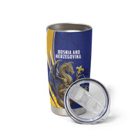 Bosnia and Herzegovina Independence Day Personalized Tumbler Cup Medieval Dragon Fleur-de-Lis Patriotic