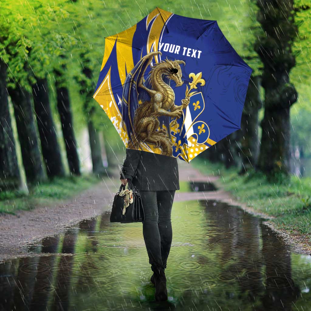 Bosnia and Herzegovina Independence Day Personalized Umbrella Medieval Dragon Fleur-de-Lis Patriotic
